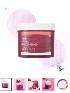 NWT Neogen Dermatology Wine Gauze Peeling Exfoliating Pads (30)